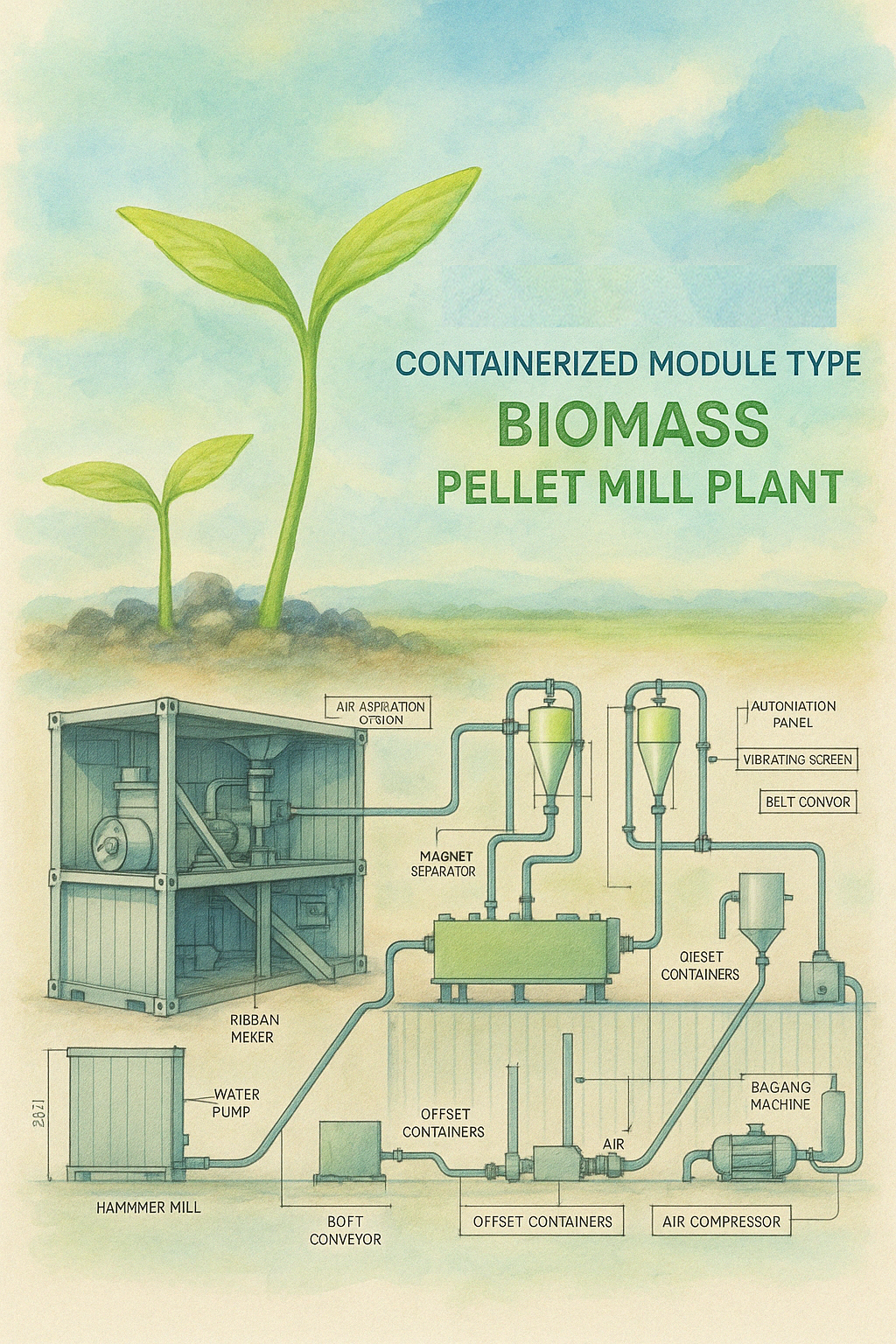 Bamboo and Wood Biomass Mobile Pellet Plant - 2