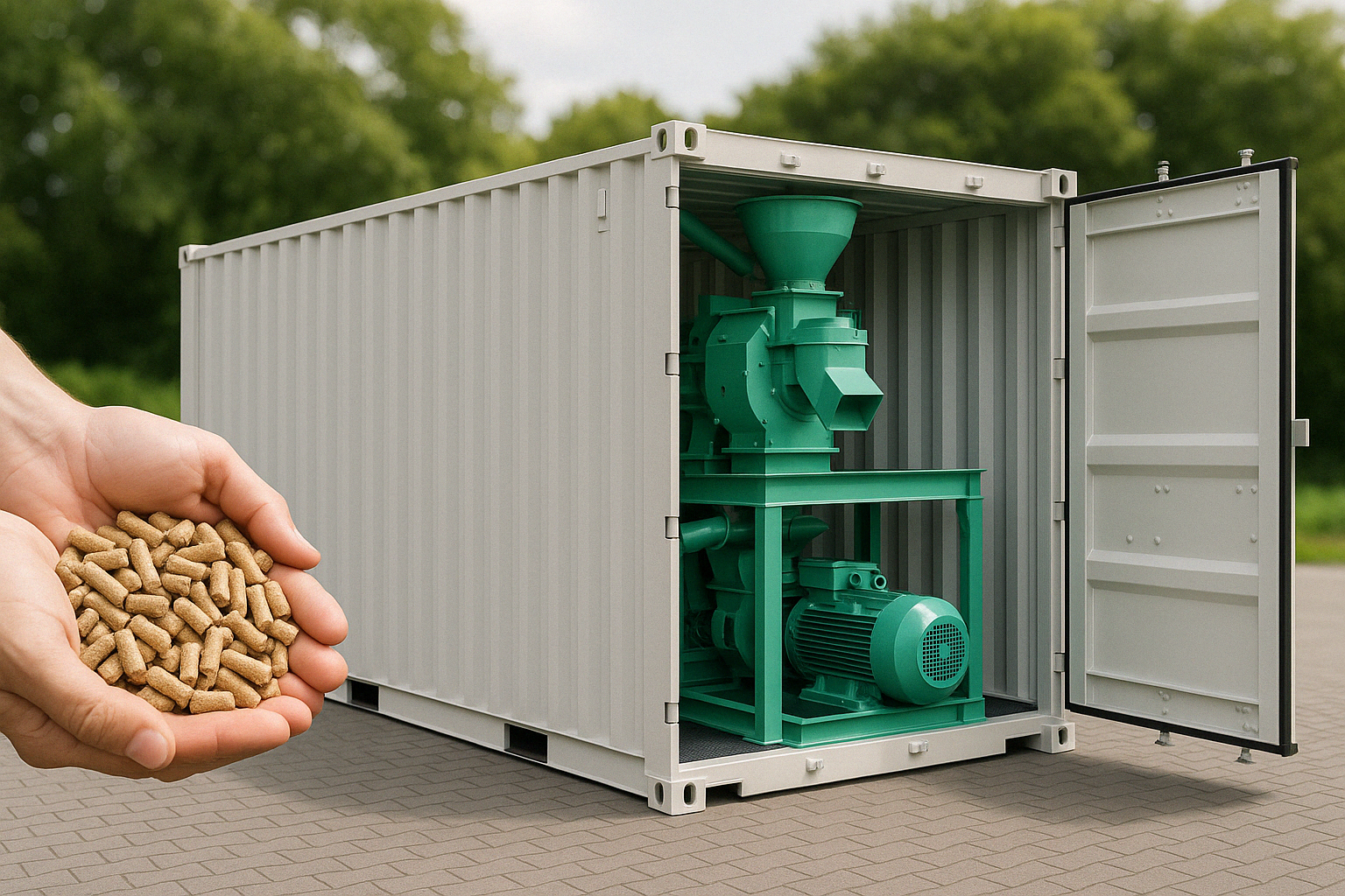 Bamboo and Wood Biomass Mobile Pellet Plant - 1