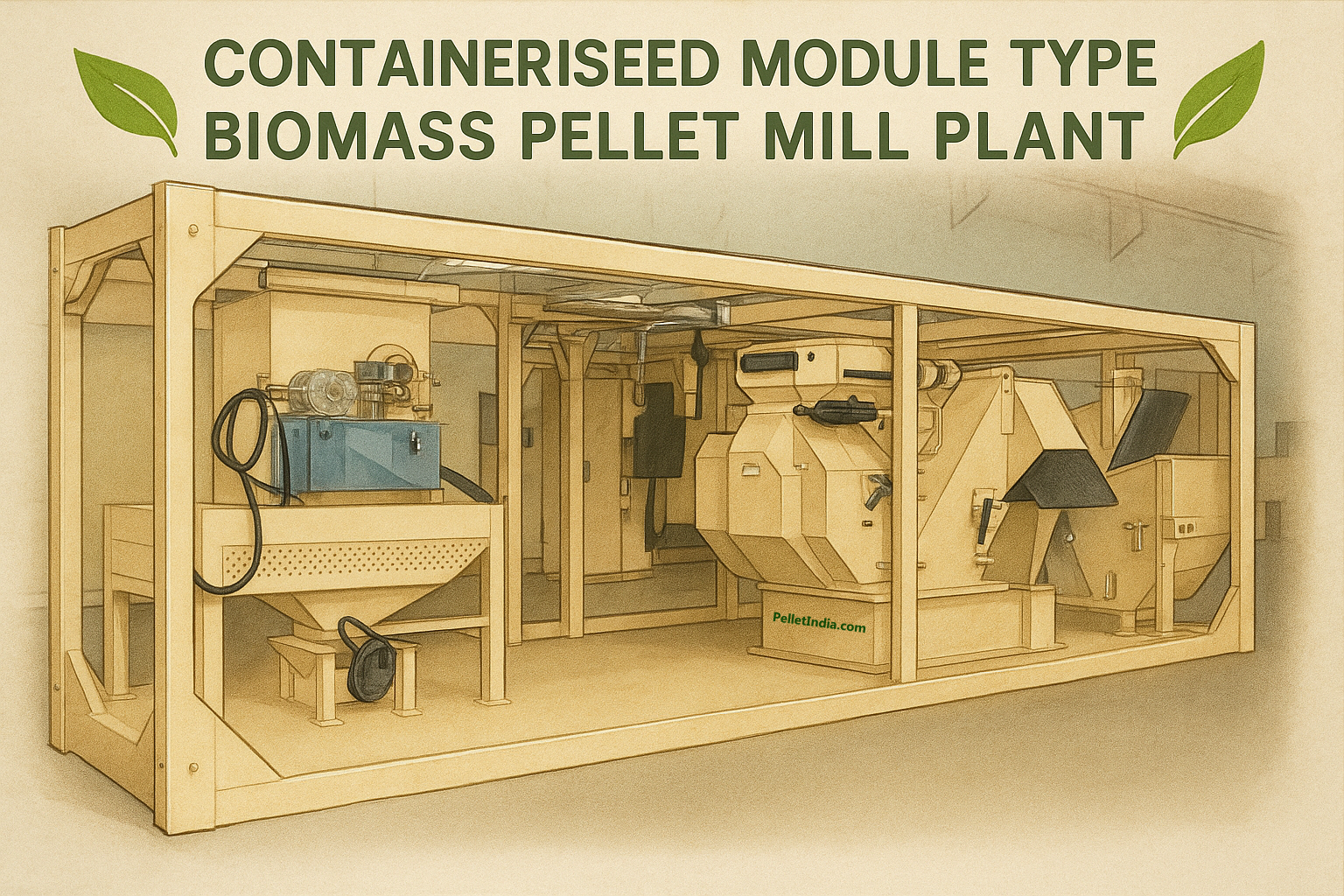 Bamboo and Wood Biomass Mobile Pellet Plant - 3
